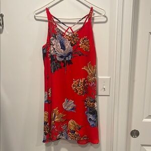 Umgee Red Floral Mini Dress